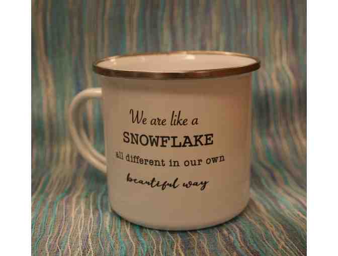 'Snowflake' Enamel Mug
