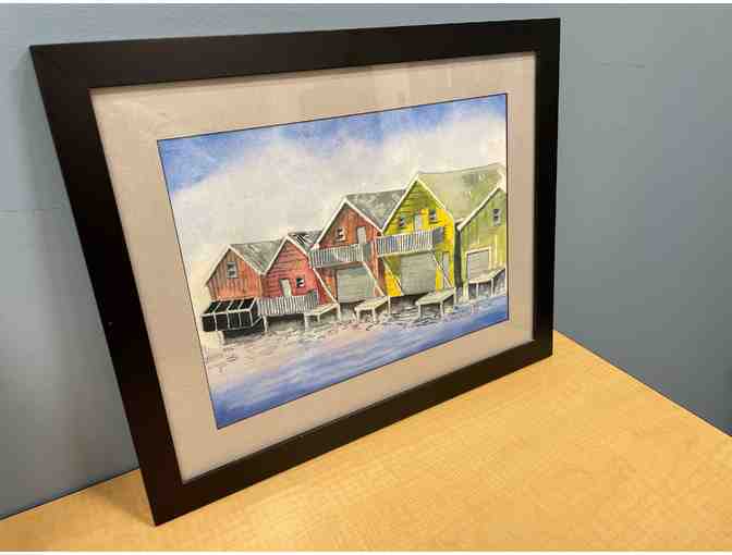 Framed Painting of the Boat Houses