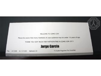 Autographed Jorge Garcia Comic-Con Panel Namecard