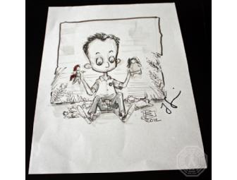 Autographed LOST Custom 'Ben Linus' Sketch (signed by Jorge Garcia)