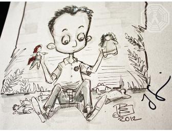 Autographed LOST Custom 'Ben Linus' Sketch (signed by Jorge Garcia)