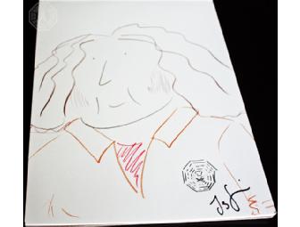 Autographed LOST Custom 'Hurley' Sketch (created & signed by Jorge Garcia)