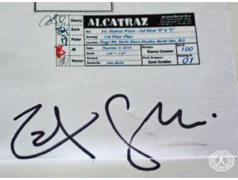 Autographed ALCATRAZ Cell Block/Ops Room Set Construction Boards (signed by Zack Grobler)