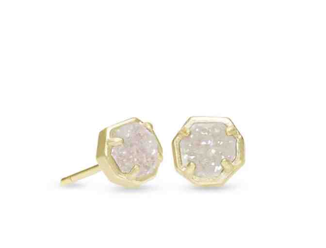 Kendra Scott Nola Stud Earrings in Gold and Iridescent Drusy