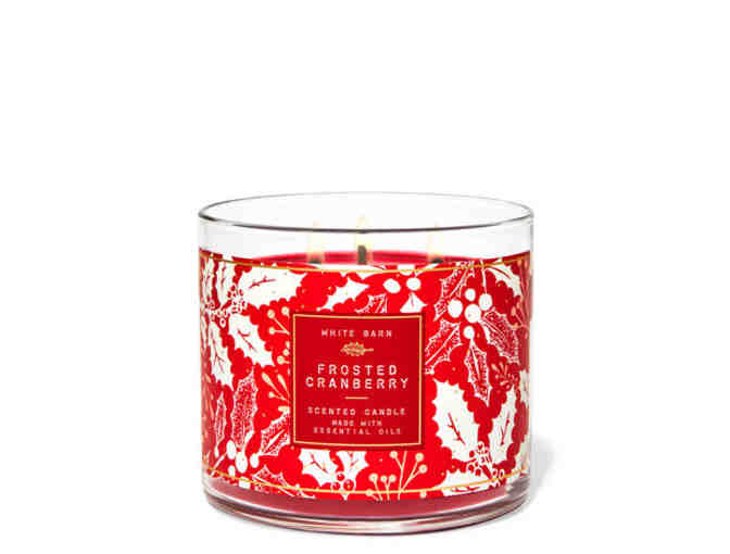 Set of 2 Bath and Bodyworks Holiday Candles (Fresh Balsam and Frosted Cranberry)