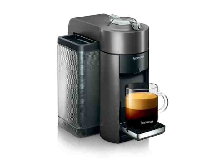 Nespresso Evoluo Machine w/ Milk Frother, Glass Mugs and Spoons, Limited Edition Capsules