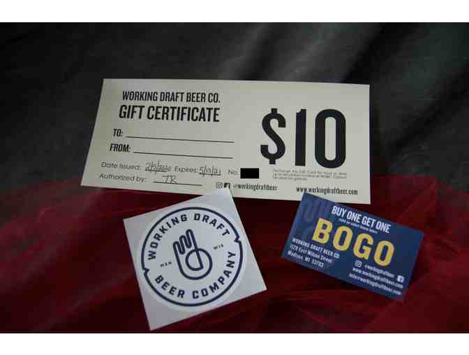 Working Draft Beer Company $10 Gift Certificate