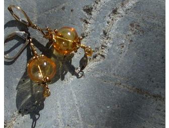Amber Murano/ Venetian Earrings