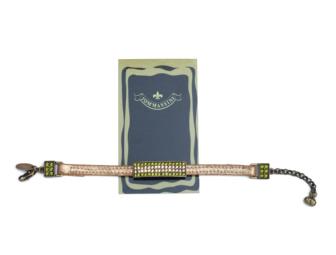 Leather Bracelet with turquoise crystal gems by Tommassini