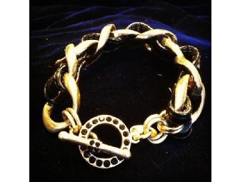 Black Leather Bracelet by Tommassini