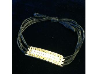 Leather Bracelet with aurora borealis by Tommassini