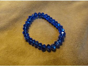 Glass Crystal Rondelle Bracelet-Blue