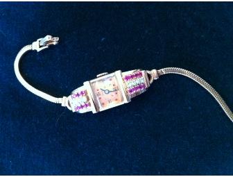 Chase Swiss Ladies Antique Rose Gold,Sapphire and Diamond Watch