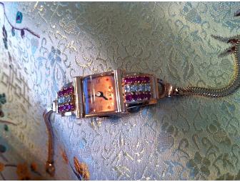 Chase Swiss Ladies Antique Rose Gold,Sapphire and Diamond Watch