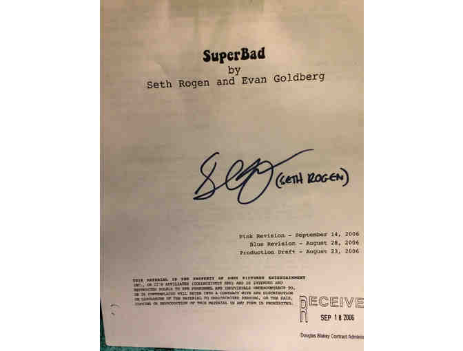 'SUPER BAD' FULL SCRIPT SIGNED BY SETH ROGEN