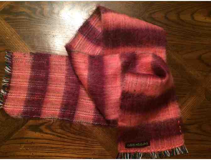 CABIN MEASURES 100% ALPACA HAND-WOVEN, SANGRIA TRADITIONAL STRIPE KIDS SCARF