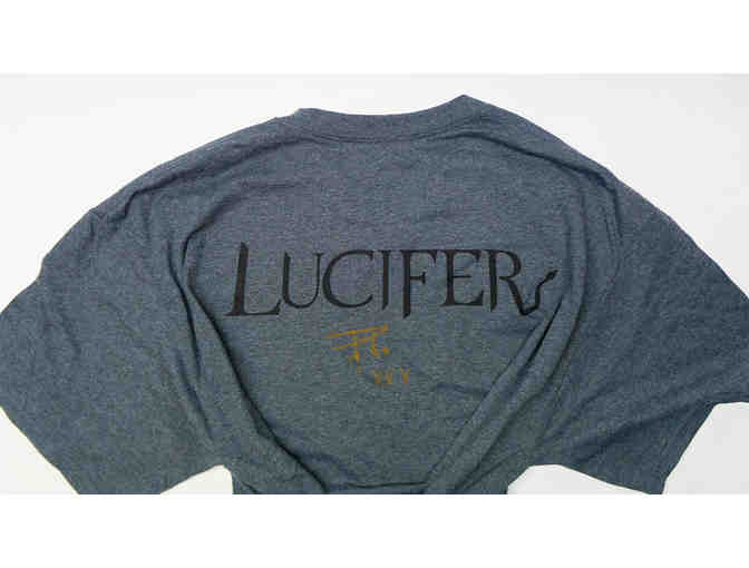 Lucifer T-Shirt and Commissioned 11x17 Fan Art Print Autographed by Tom Ellis