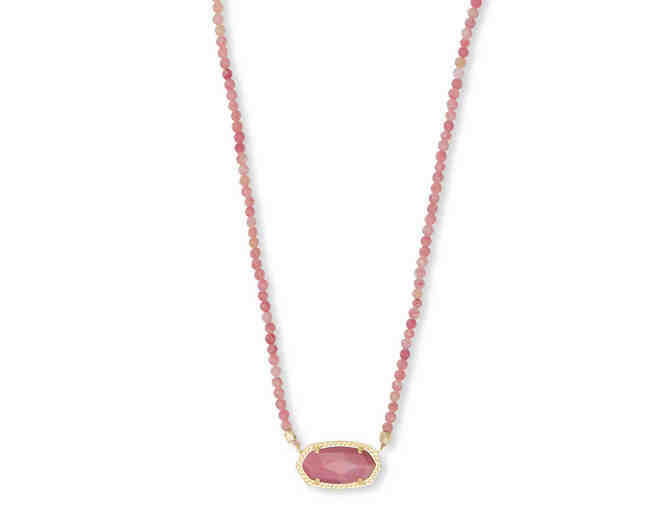 Kendra Scott Gold Beaded Necklace in Pink Rhodonite