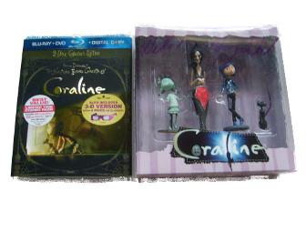 Signed Coraline Figurines by Director Henry Selick & 3D DVD