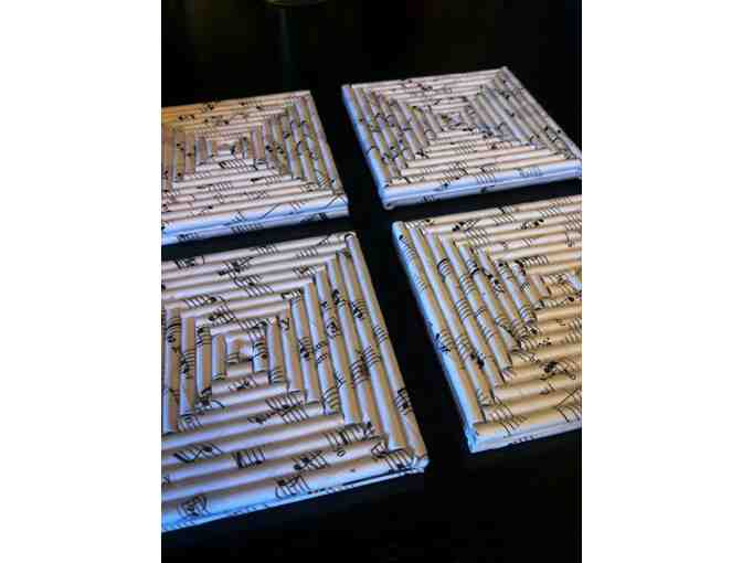Set of 4 Coasters Handcrafted from Sheet Music