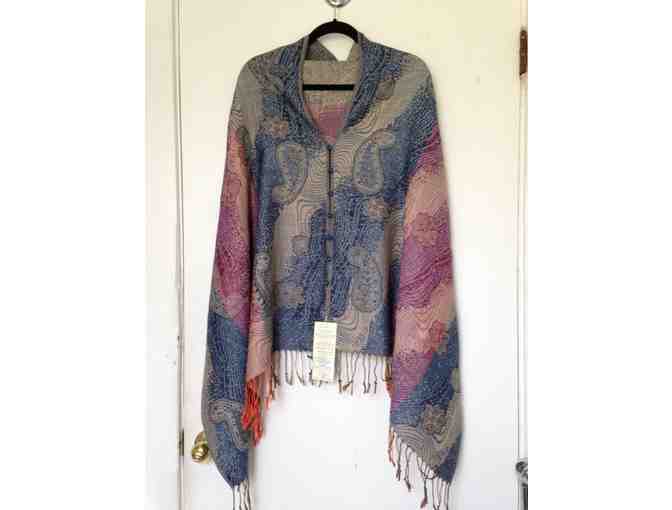 Hand-woven shawl poncho scarf