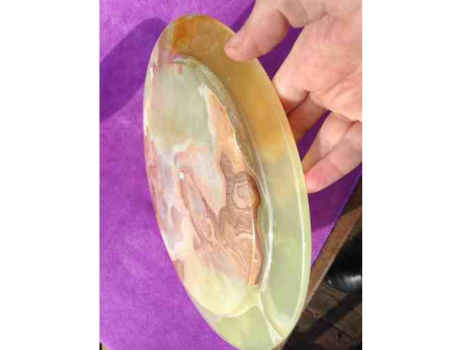 Wine goblets and platter carved onyx marble