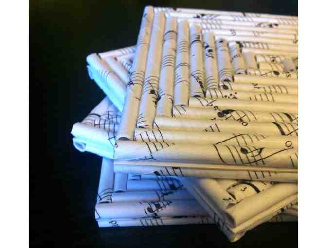 Set of 4 Coasters Handcrafted from Sheet Music