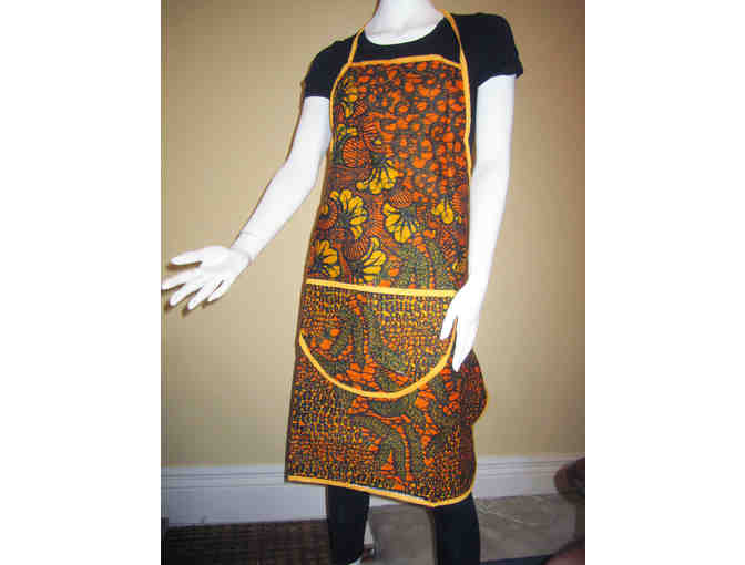 GINGER AND ORANGE AFRICAN APRON (M). GV-04