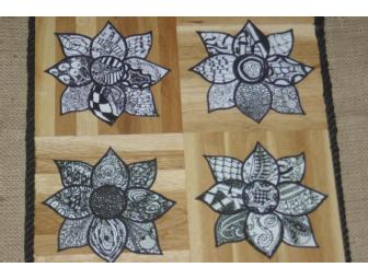 Zentangle Lotus Flowers by Mrs. Jones' Class
