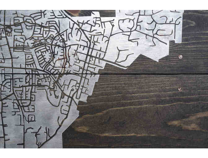 Encinitas Wood Street Map Art Piece