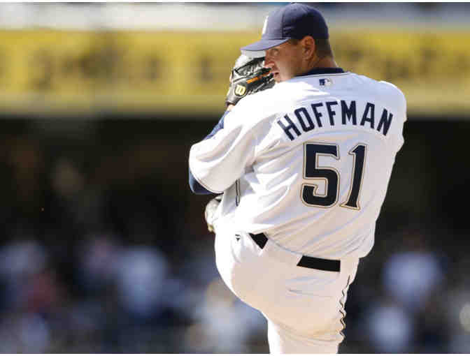 4 Padres Tickets + Trevor Hoffman Signed Baseball Cap