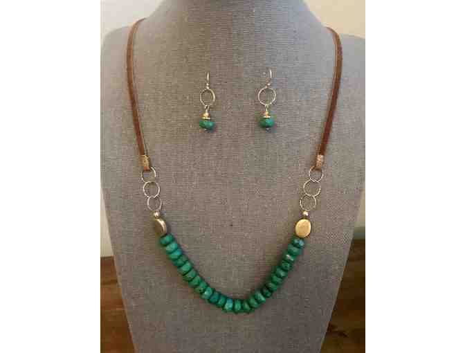 Casa de Nika - Faceted Turquoise Necklace & Earrings