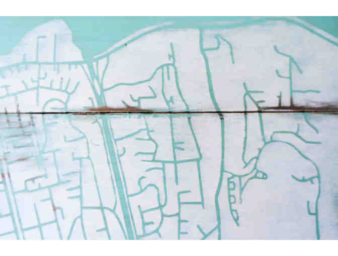 Handpainted Leucadia Street Map on Wood - Art Piece