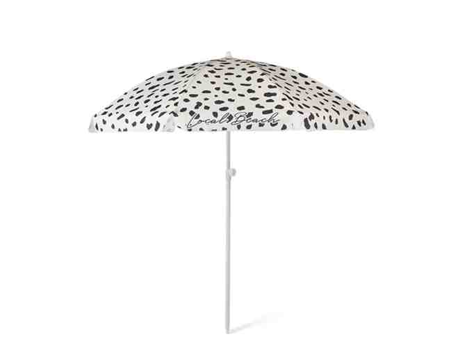 LOCAL BEACH CHEETAH UMBRELLA and SET OF 2 CHEETAH BEACH CHAIRS VALUE