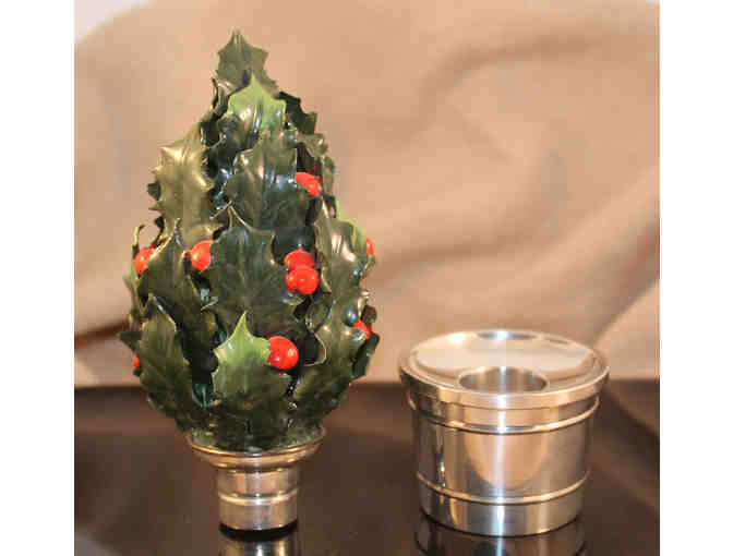 Collectible Gorham Sterling Silver & Porcelain Christmas Tree