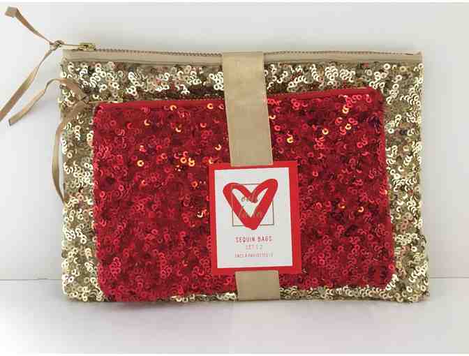 Political Scarf, Red/Elephant & Sequined bags