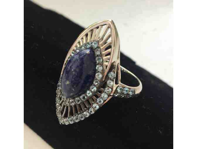 Lapis Lazuli/Blue Topaz Ring, Size 10