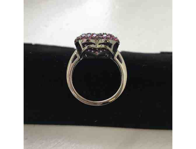 Rhodolite Heart Ring, Size 10