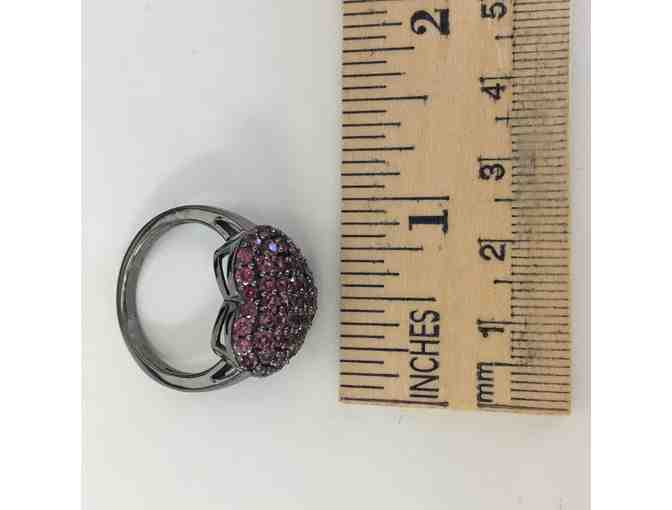 Rhodolite Heart Ring, Size 10