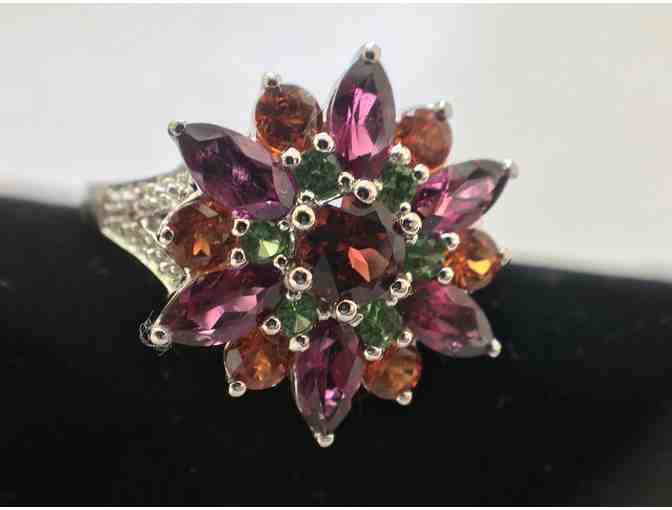 Multicolor Garnet Ring, Size 10