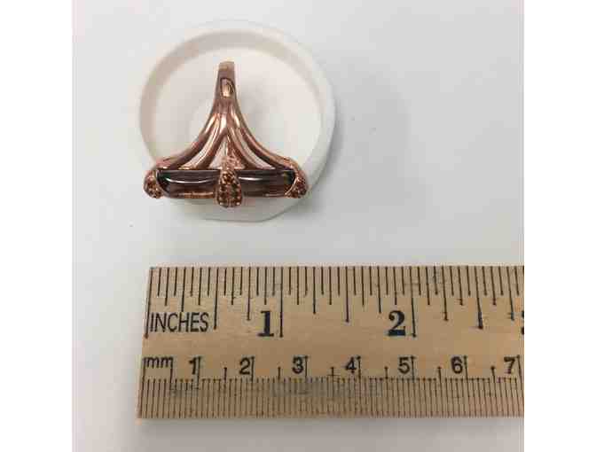 Smoky Quartz and Rose Gold Ring, Size 10