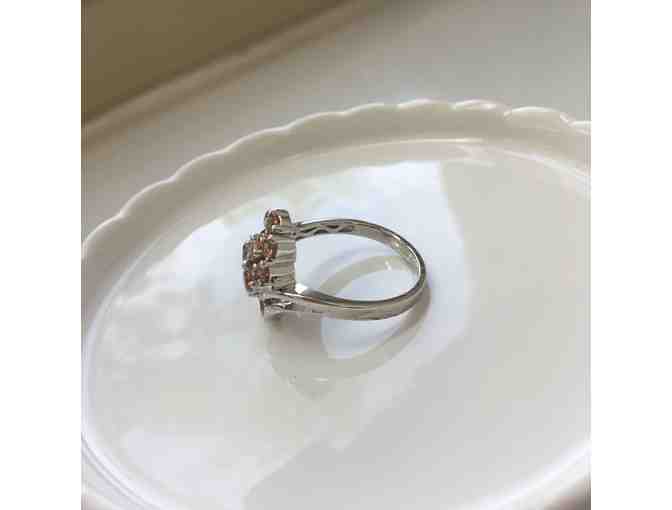 Champagne Zircon Cascade Ring, Size 10