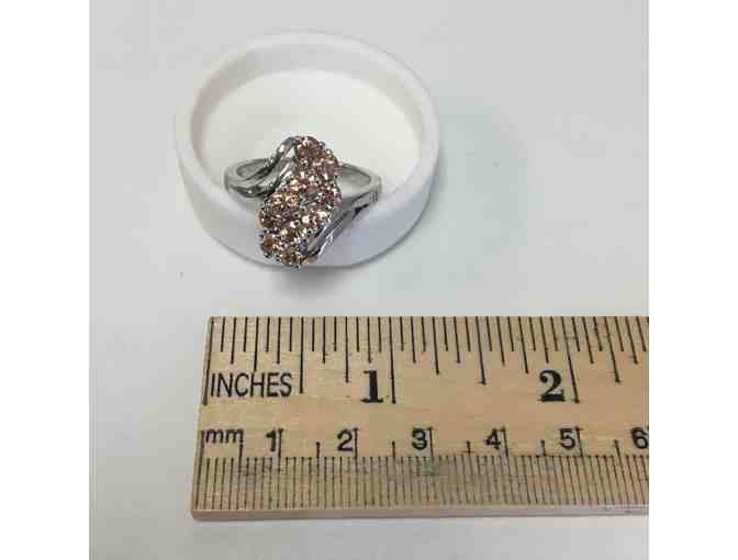 Champagne Zircon Cascade Ring, Size 10