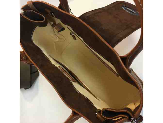 Dooney & Bourke Florentine Toscana Side Zip Satchel in Camel