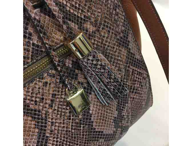 G.I.L.I. Snake Printed Leather Shopper with tan panels