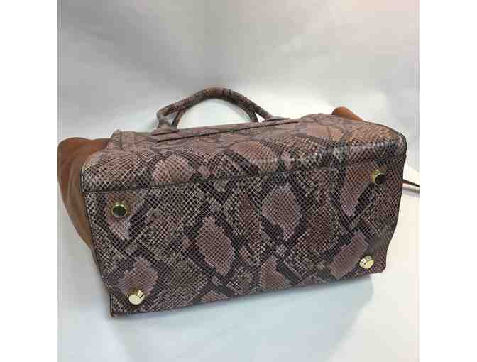 G.I.L.I. Snake Printed Leather Shopper with tan panels