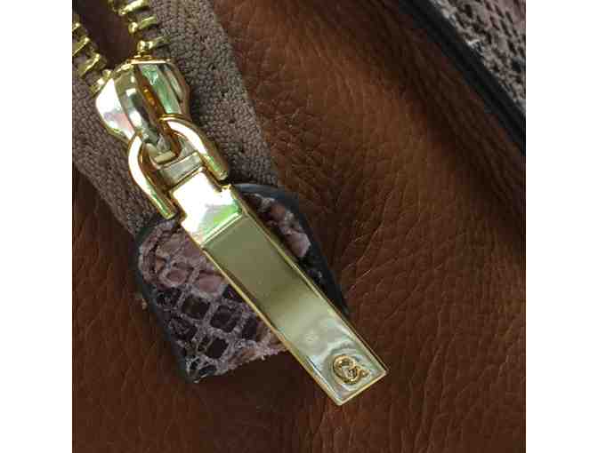 G.I.L.I. Snake Printed Leather Shopper with tan panels