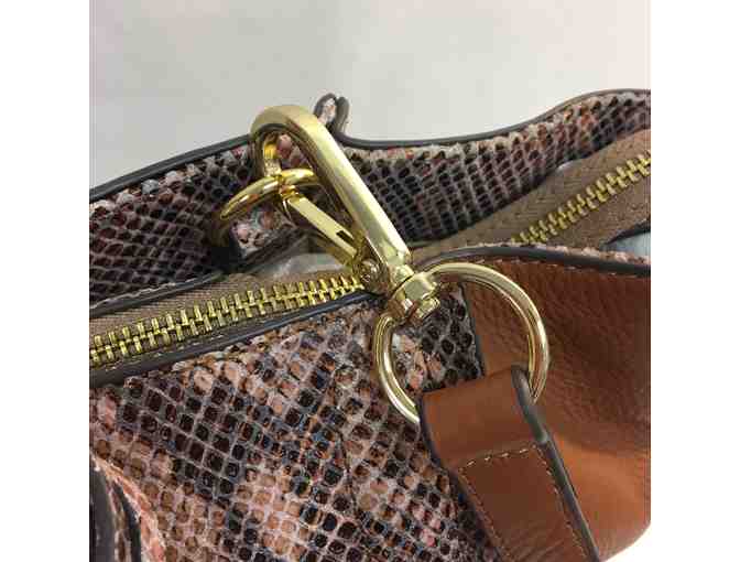 G.I.L.I. Snake Printed Leather Shopper with tan panels