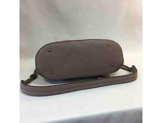 YANY Italian Leather Satchel with Chain Strap in Gray