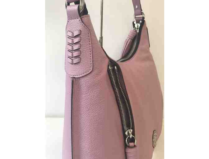 orYANY Pebble Leather Hobo Bag w/ Braided Detail in Pink